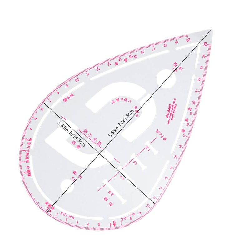 NEWMAY 6 Stlye Sew French Curve Ruler Metric Shaped Plastic Sewing Tools Measure Ruler for Sewing Pattern Making Design DIY Dress Clothing, Bendable Drawing Template Perfect for Designers and Tailors - Image 3